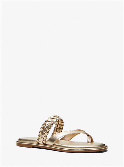 Alba Metallic Braided Slide Sandal 